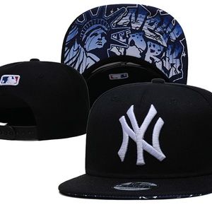 New era hats for men (SnapBack) (Black with imagine of New York in blue)